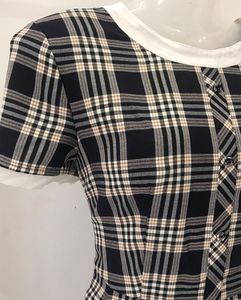 Plaid Dress with Lace Trim