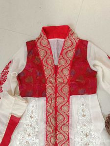 Xl Size Grand Red &amp; White Kurta Set