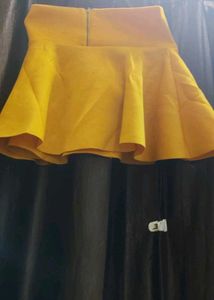 Yellow High-Waisted Mini Skirt