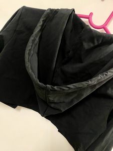 Cape Drop Shoulder Crop Top - Black