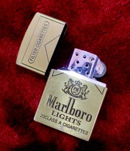Marlboro Lights Gold Shape Pocket Lighter