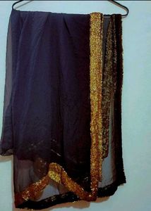 Black Plazo Pant With Sequins Dupatta 30 Waist