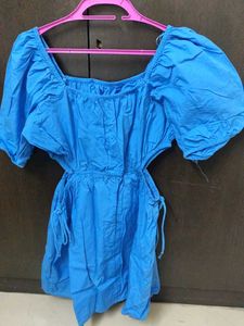 Blue Cutout Mini Dress