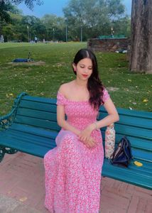 Pink Long Floral Dress