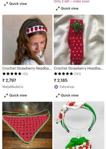 Crochet Strawberry Headband