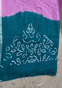 Pink &amp; Teal Bandhani Dupatta