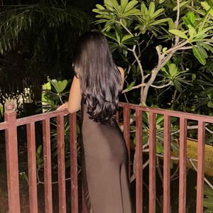 Brown Ruched Bodycon Dress 🤎