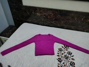 Purple Fuzzy Knit Top
