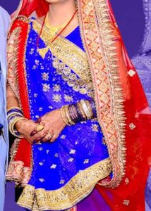 Royal Blue Embellished Saree