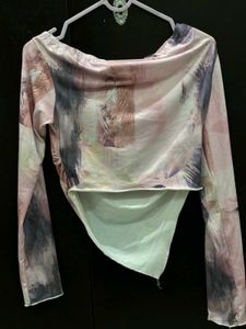Abstract Print Long Sleeve Top