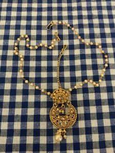 Gold & Pearl Matha Patti Headpiece