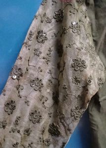 Olive Green Grommet Detail Top
