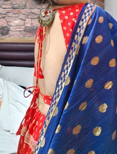 Red &amp; Blue Lehenga Choli Set