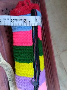 Colorful Pencil Crochet Pouch