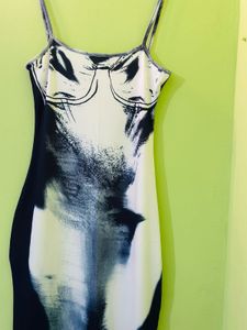 Black Abstract Bodycon Dress
