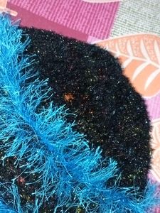 BLACK AND BLUE WOOLEN CAP (HANDMADE NEW)