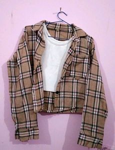 Plaid Crop Top Button-Down