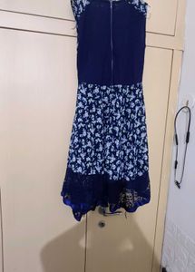 Floral Print Dress with Lace Details