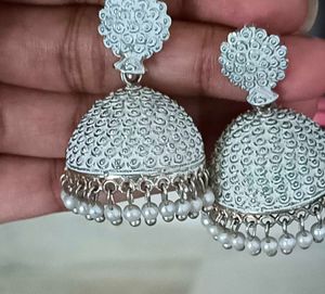 Silver Jhumka Earrings