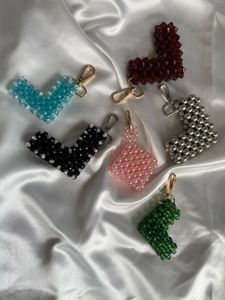 Beaded Heart Keychain