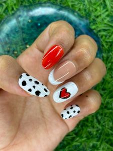 Set of 10 Red Heart ❤️ Press On Nails