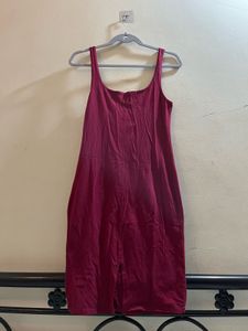 Maroon Sleeveless Mini Dress