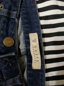 Striped Top &amp; Dark Wash Jeans Set