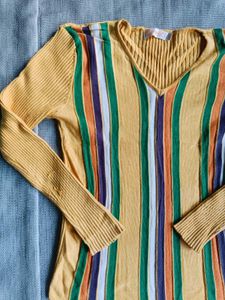 Winter Striped Knit Top