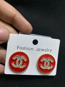 Red Chanel Earrings