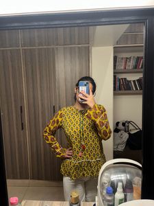 Ethnic Green &amp; Yellow Top