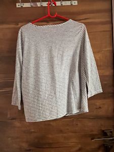 Only Striped Knot-Front Top