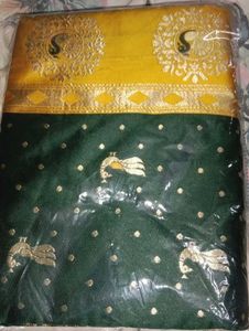 New Green & Gold Saree