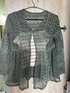 Green Lace Shrug