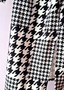 Houndstooth Dress with Sheer Sleeves