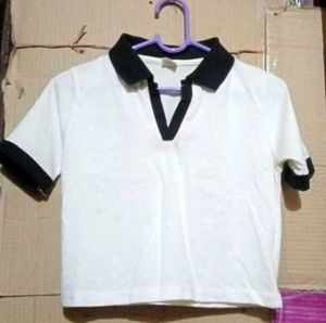 White Polo T-Shirt Top