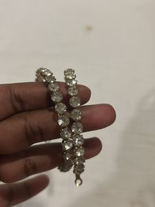 White Stone Ear Hoops