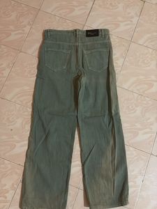 Olive Green Wide Leg Jeans