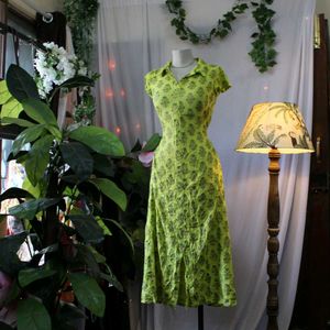 Green Floral Midi Dress