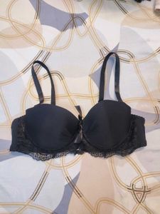 Black Lace Trim Bra