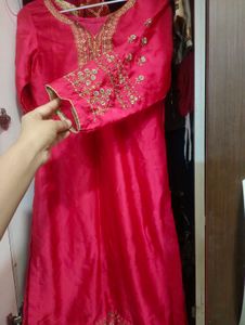 Pink Embroidered Kurta