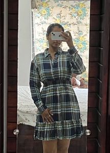 Plaid Long Sleeve Dress