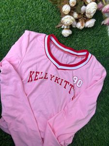 Pink Graphic Long Sleeve Top