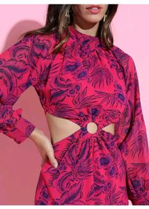Tokyo Talkies Women&#39;s Long Sleeves High Neck Print