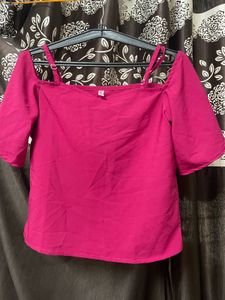 Pink Off-Shoulder Top