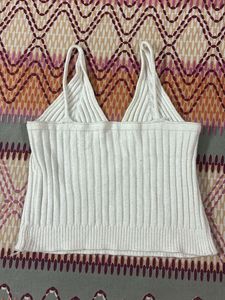 White Knit Tank Top