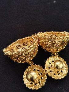 Golden Jhumka Earrings