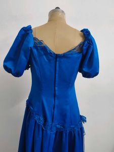 Vintage Blue Lace Trim Dress