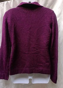 Burgundy Knit Collared Sweater 💜