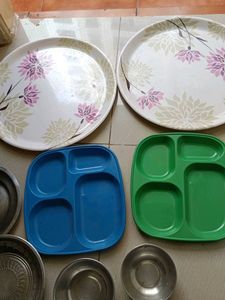 Plates Combo With Steel Bowls