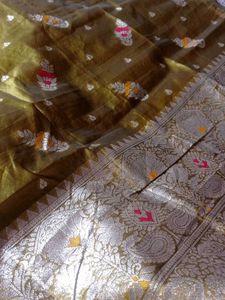 Olive Green Banarasi Silk Suit